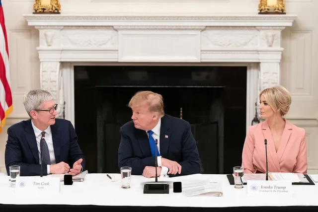 President Donald J. Trump, joined by Vice President Mike Pence and Presidential Adviser Ivanka Trump, attends the American Workforce Policy Advisory Board Meeting Wednesday, March 6, 2019, in the State Dining Room of the White House. (Official White House Photo by Tia Dufour). Executive communication at work: the parts worth your attention